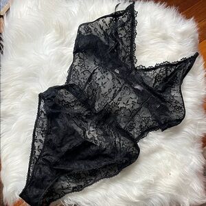 savage x fenty floral black teddy